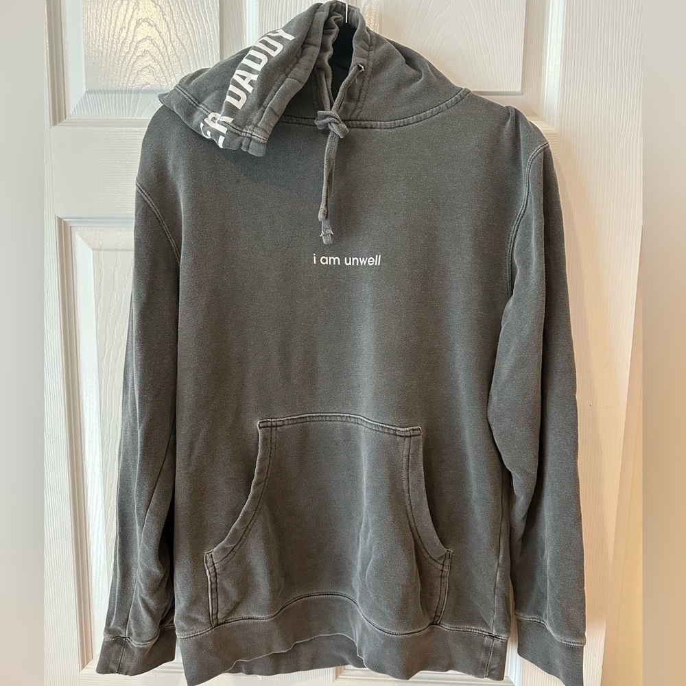 Call Her Daddy I am unwell Alex Cooper Barstool Gray Hoodie Sweatshirt sz Small